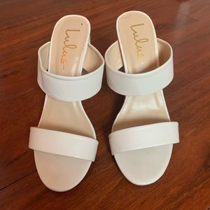 Lulus white block heels 7.5 - worn once!